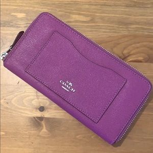 COACH ACCORDION LONG WALLET F54007 PURPLE